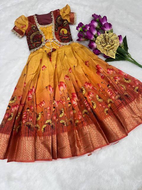 NEW LAUNCING KIDS GOWN silk zari Kids fashion wholesale suppliers in Mumbai